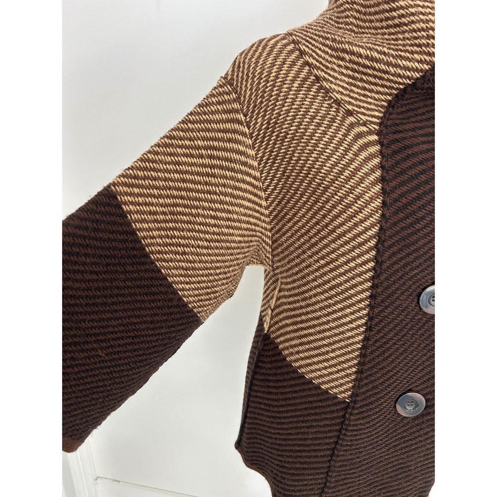 Carducci Womens Brown Colorblock Wool Blend Knit Cardigan Sweater Jacket Size M - Picture 3 of 10